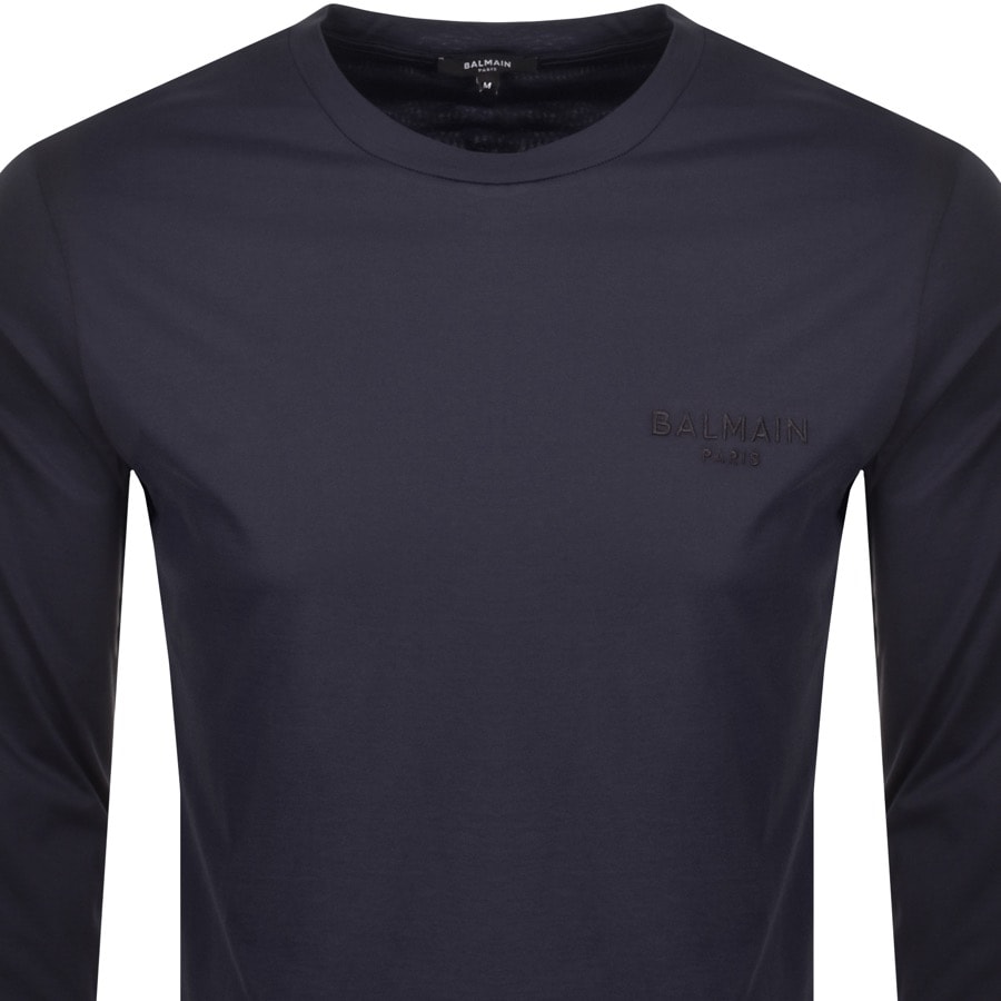 Alternative Image for ProductBalmain Logo LS T Shirt Dark Blue2